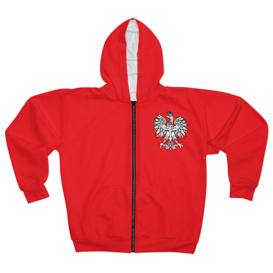 Unisex Polish Eagle Zip Hoodie (AOP)