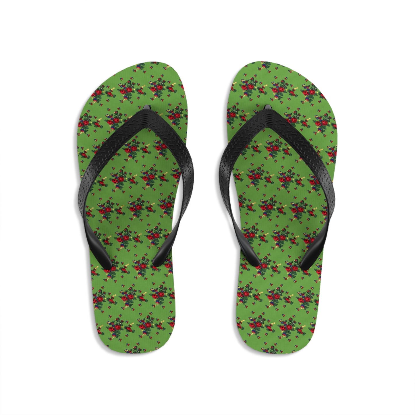 Unisex Polish Highlander Goralskie Kwiaty Flip-Flops