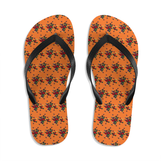 Unisex Polish Highlander Goralskie Kwiaty Flip-Flops