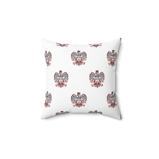 Spun Polyester Square Pillow - Polish Eagle 2 sided