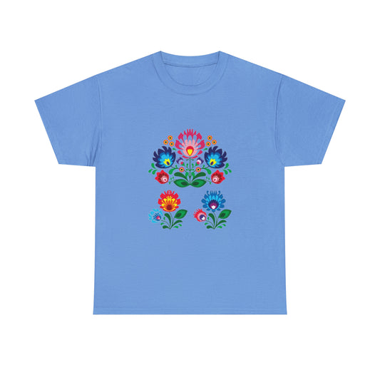 Unisex Polish Folk Flowers Heavy Cotton Tee