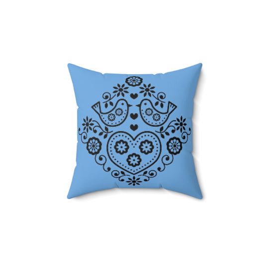 Spun Polyester Square Pillow - Polish Folk Art