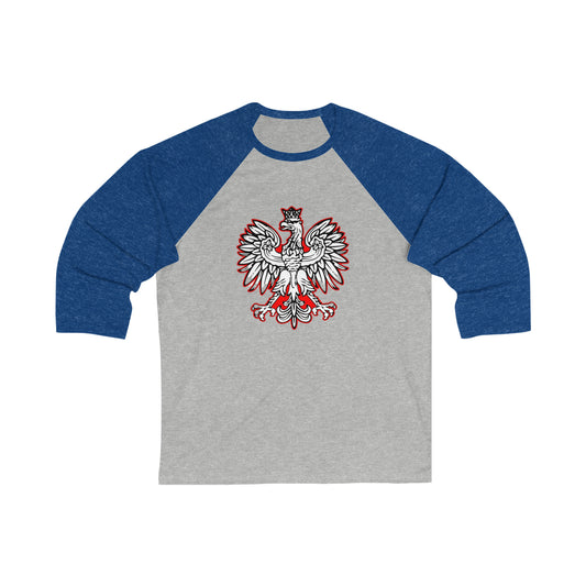 Unisex Polish Eagle 3\4 Sleeve Baseball Tee