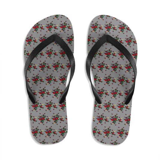 Unisex Polish Highlander Goralskie Kwiaty Flip-Flops