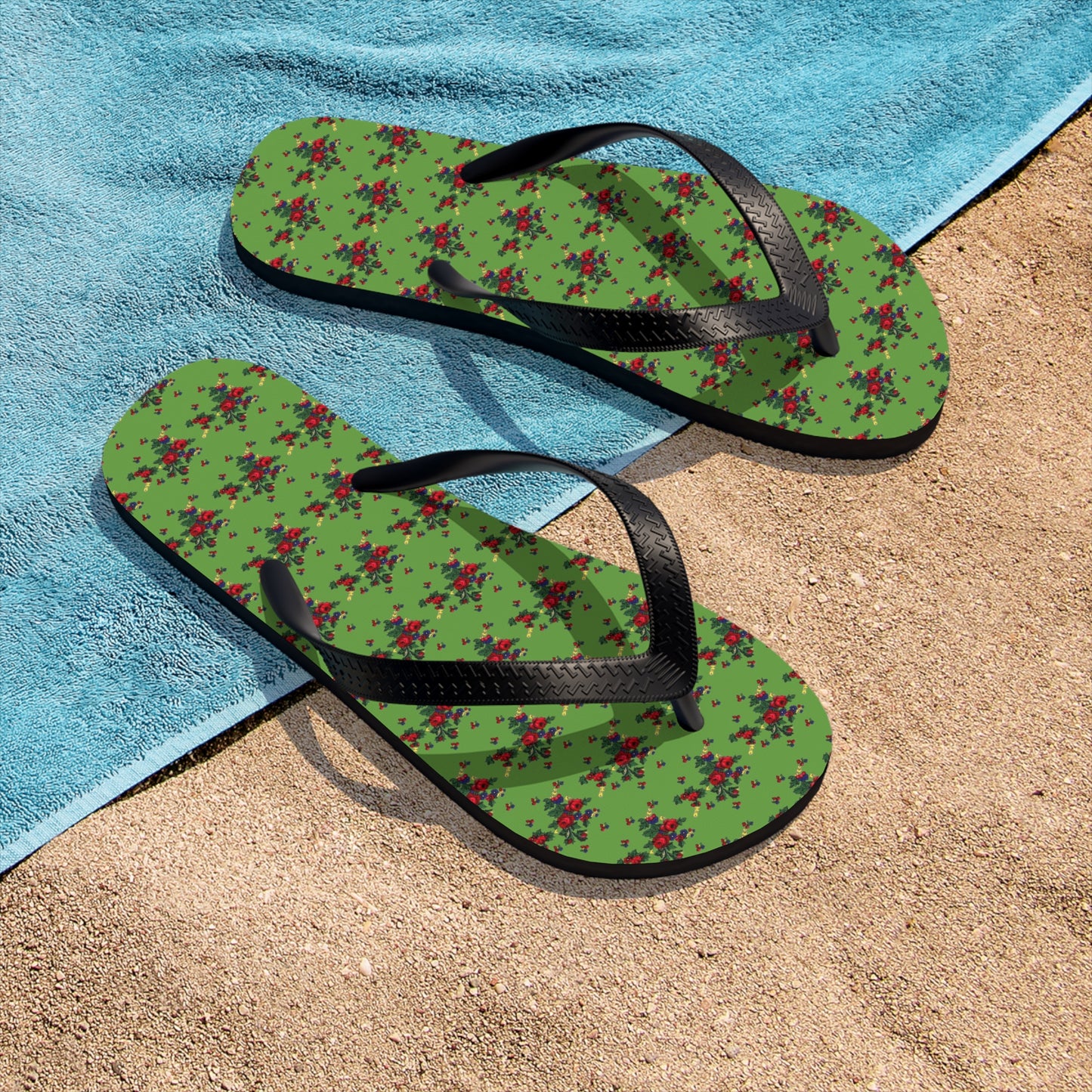 Unisex Polish Highlander Goralskie Kwiaty Flip-Flops