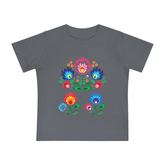 Baby Polish Folk Flowers Short Sleeve T-Shirt