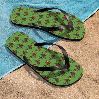 Unisex Polish Highlander Goralskie Kwiaty Flip-Flops