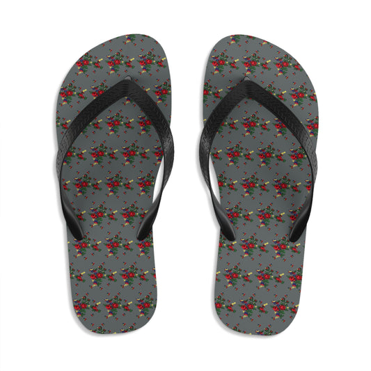 Unisex Polish Highlander Goralskie Kwiaty Flip-Flops