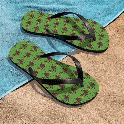 Unisex Polish Highlander Goralskie Kwiaty Flip-Flops