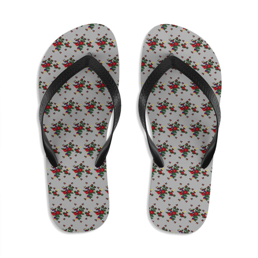 Unisex Polish Highlander Goralskie Kwiaty Flip-Flops