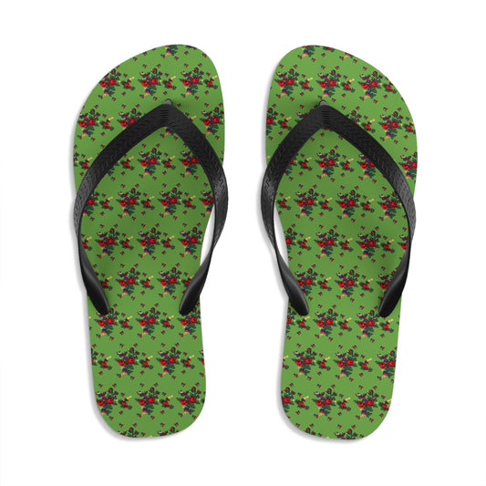 Unisex Polish Highlander Goralskie Kwiaty Flip-Flops