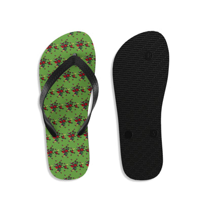 Unisex Polish Highlander Goralskie Kwiaty Flip-Flops