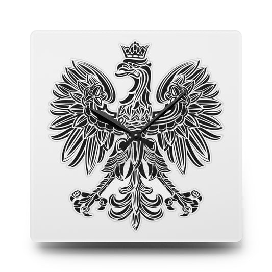 Acrylic Wall Clock - Polish Eagle