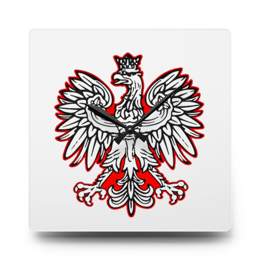 Acrylic Wall Clock - Polish Eagle