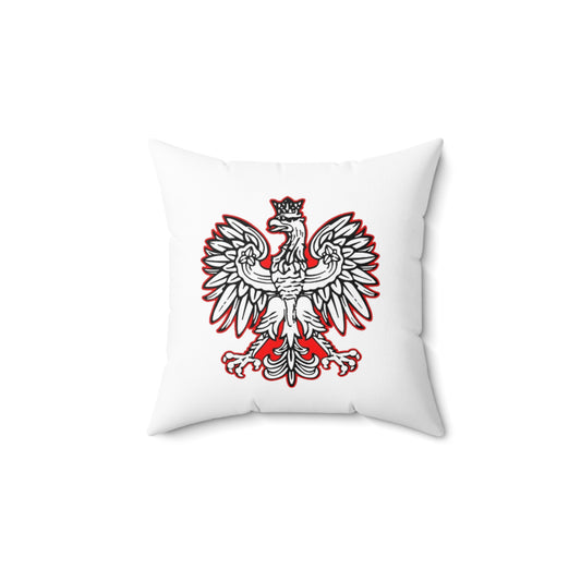 Spun Polyester Square Pillow - Polish Eagle 2 sided